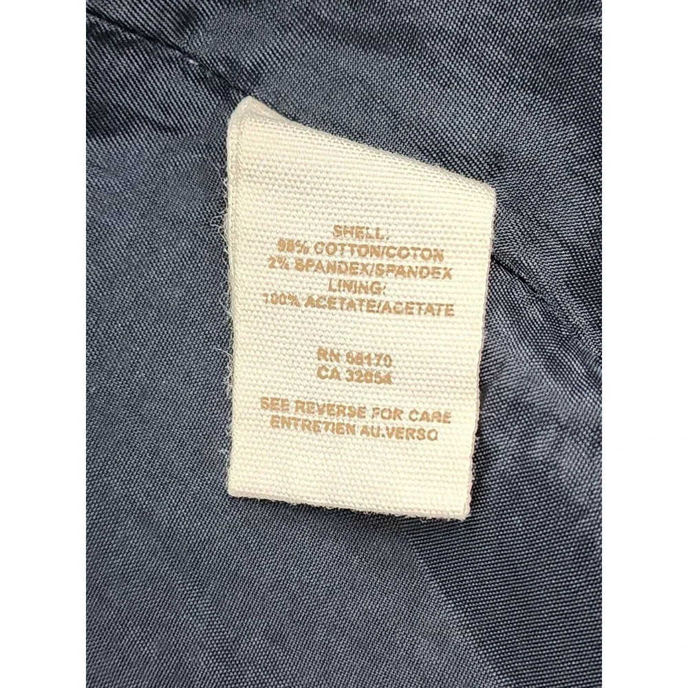 Free People Size 4 Velvet Navy Blue Jacket Gold Buttons Pleated Vintage